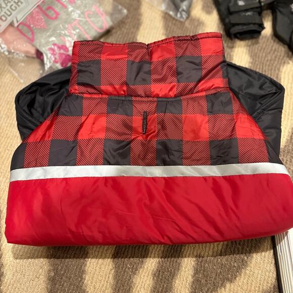 32 Degrees Dog Down Vest Red Plaid Puffer Jacket L - Picture 7 of 10
